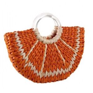Kate Spade Rare Orange Slice with a Twist Wicker Straw Bag Collectors Dream